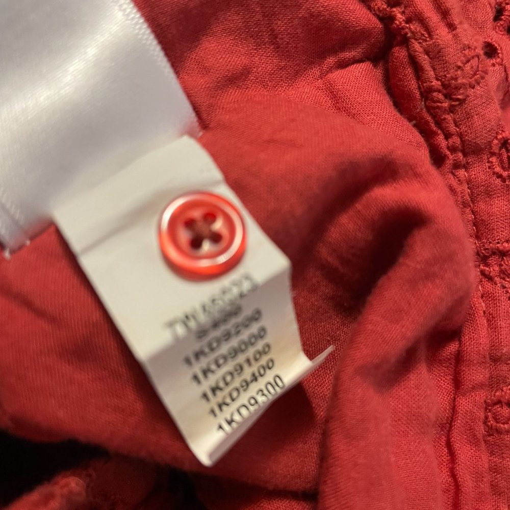 Lucky Brand Boho Cropped Rust Color Eyelet Front … - image 7